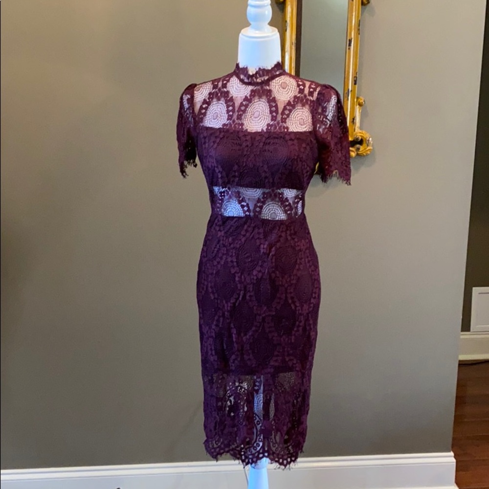 Maroon lace dress